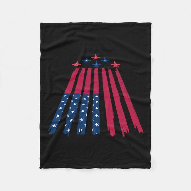 Fourth July 4th Independence Day American Flag Fly Fleece Blanket (Front)