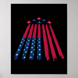Fourth July 4th Independence Day American Flag Fly Poster
