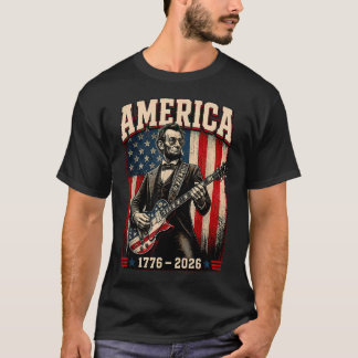 Fourth July Abe Lincoln Playing T-Shirt