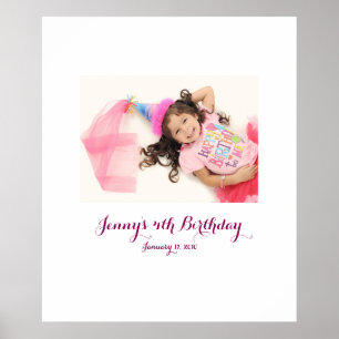 Fourth kid birthday 4th Sign In Party Board 4