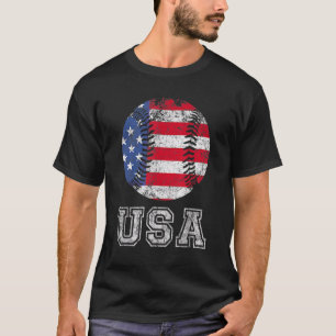 Fourth Of July 4th Baseball American Flag Usa Men T-Shirt
