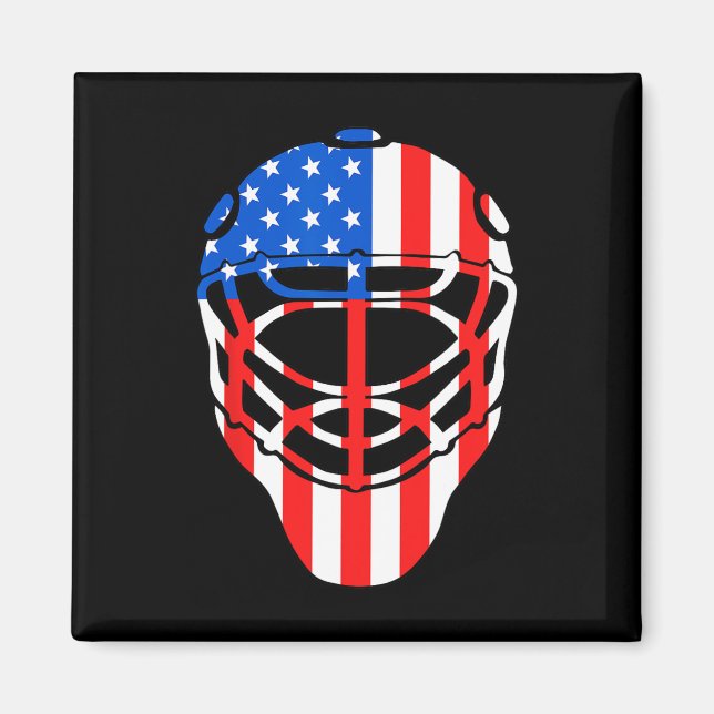 Fourth of July 4th Hockey Goalie Mask American Fla Magnet (Front)