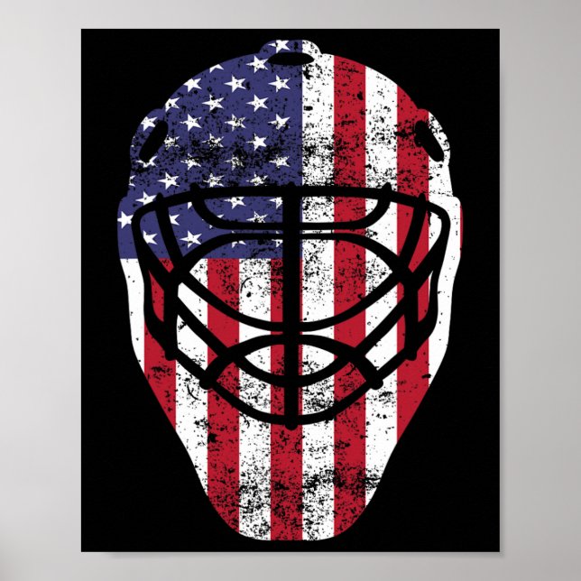 Fourth of July 4th Hockey Goalie Mask American Fla Poster (Front)