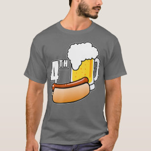Fourth Of July 4th Hot Dog  Beer Independence T-Shirt