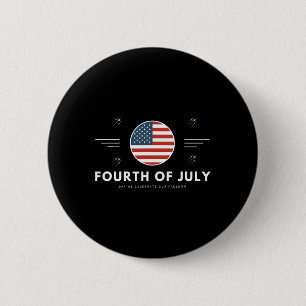 Fourth Of July 4th Of July American Flag Usa 6 Cm Round Badge