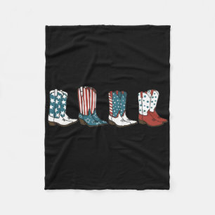 Fourth Of July 4th Of July Western Cowboy Boots Co Fleece Blanket