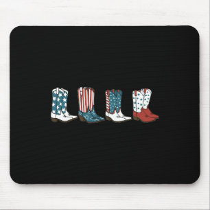 Fourth Of July 4th Of July Western Cowboy Boots Co Mouse Pad