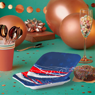 Fourth Of July Abstract Paper Plate