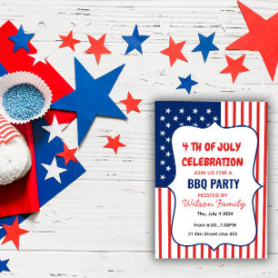 Fourth of July BBQ Party Invitation