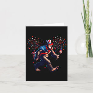 Fourth Of July Bigfoot American Flag Sasquatch 4th Card