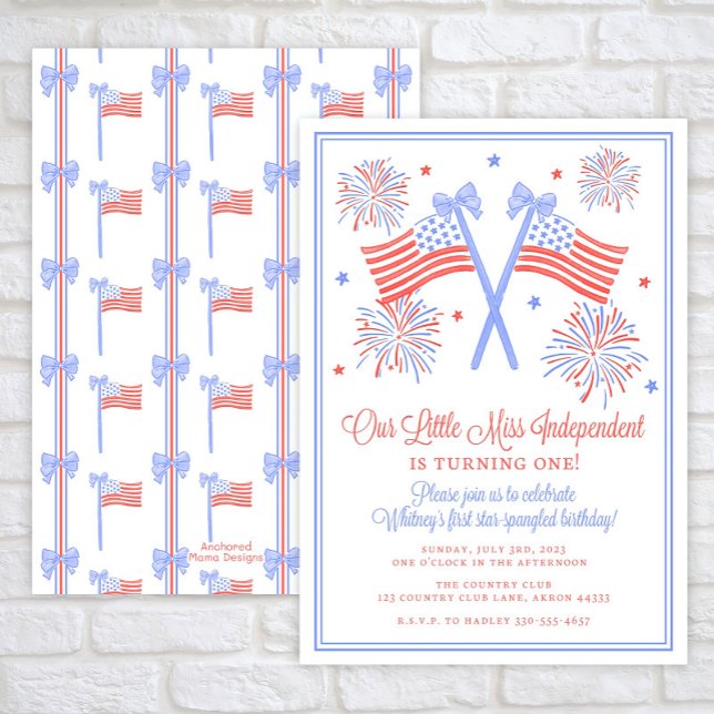 Fourth of July Birthday Invitation, American Flag  Invitation (Creator Uploaded)