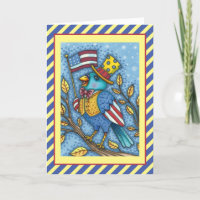 FOURTH OF JULY BLUEBIRD TWEET, AMERICAN FLAG Cute