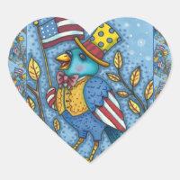 FOURTH OF JULY BLUEBIRD TWEET, AMERICAN FLAG USA