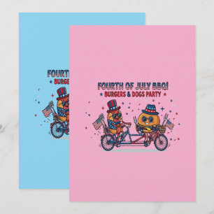 Fourth of July Burgers & Dogs Party Invitation
