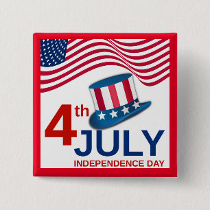 Fourth of July Celebration 15 Cm Square Badge