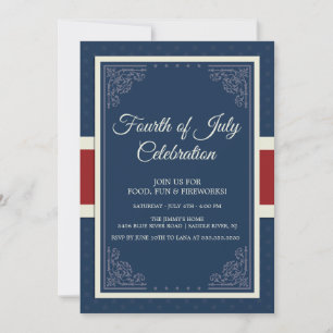 Fourth of July Celebration Blue Invitation