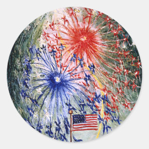 Fourth of July Celebration Classic Round Sticker