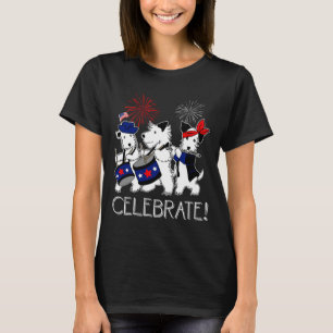 Fourth Of July Celebration Terrier Dogs Marching T-Shirt