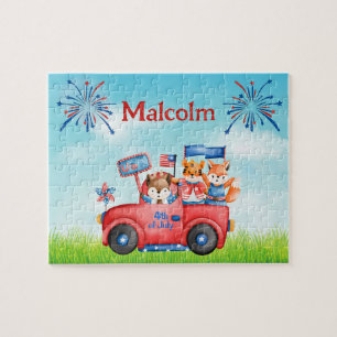 Fourth of July Custom Child Name Puzzle