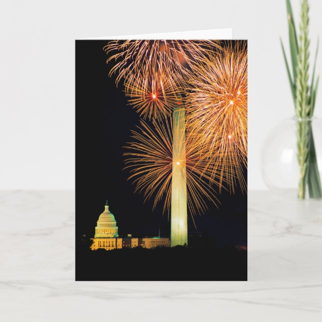 Fourth of July, Firework Display, Skyline Card (Front)