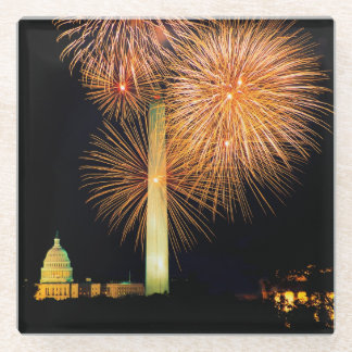 Fourth of July, Firework Display, Skyline Glass Coaster