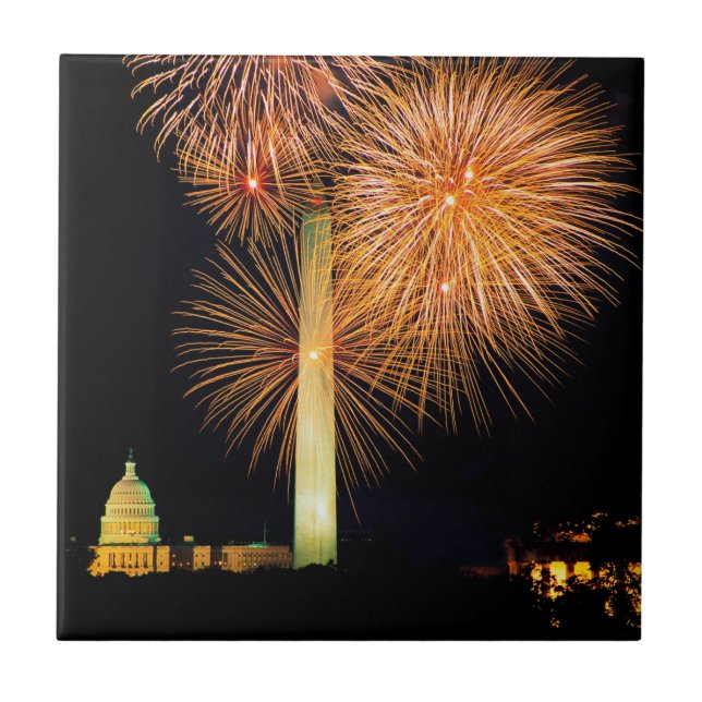 Fourth of July, Firework Display, Skyline Tile (Front)