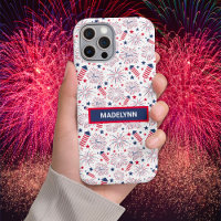 Fourth of July Fireworks Pattern Custom Name