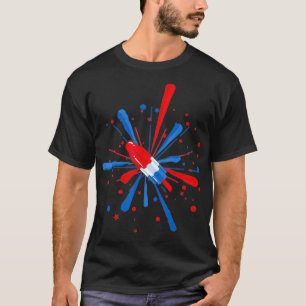 Fourth of July Fireworks Popsicle  T-Shirt