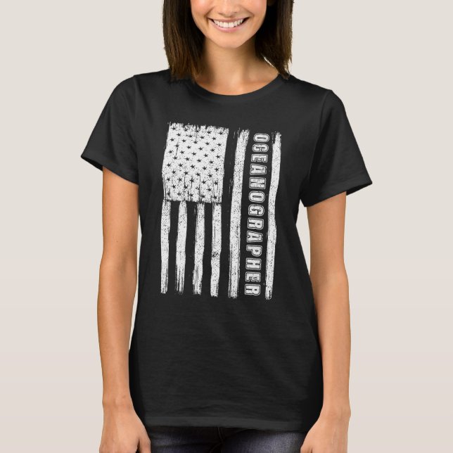 Fourth of July  for Men American Flag oceanographe T-Shirt (Front)