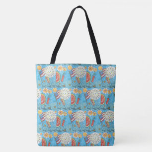 FOURTH OF JULY GANG & FIREWORKS TOTE BAG