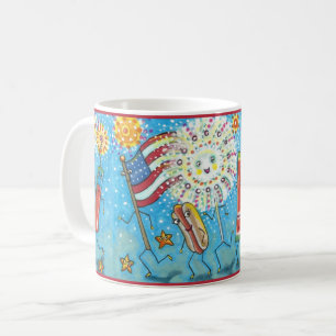 FOURTH OF JULY GANG, PARADE & FIREWORKS HOLIDAY COFFEE MUG