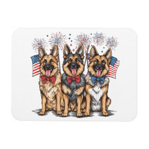 Fourth Of July German Shepherd Dogs Magnet