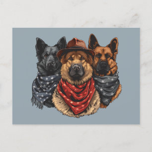 Fourth Of July German Shepherd Dogs Postcard