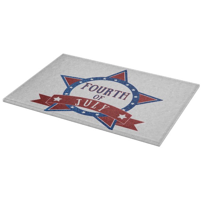 Fourth Of July Glitter Cutting Board (Corner)