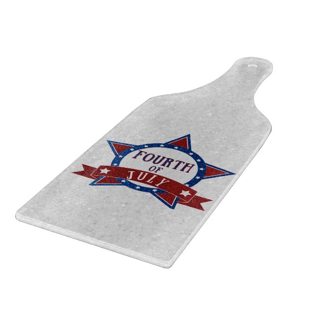 Fourth Of July Glitter Cutting Board (Corner)