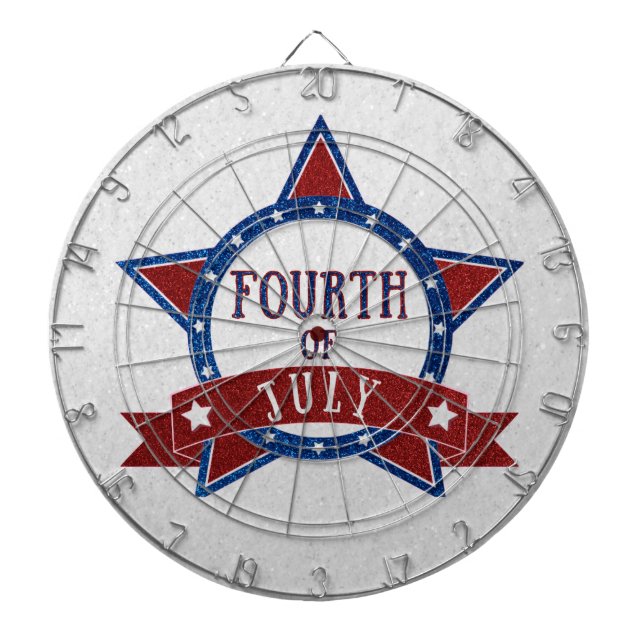 Fourth Of July Glitter Dartboard (Front)