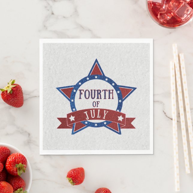Fourth Of July Glitter Napkin (Insitu)
