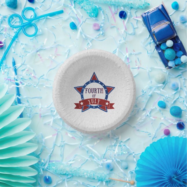 Fourth Of July Glitter Paper Plate (Party)