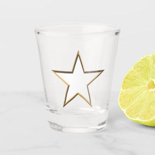 Fourth of July gold white patriotic star Shot Glass