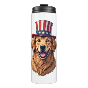 Fourth of July Golden Retriever Vintage Shirt 4 Thermal Tumbler