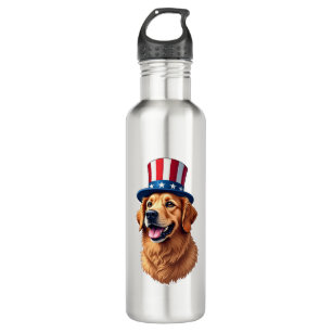 Fourth of July Golden Retriever Vintage Shirt 710 Ml Water Bottle