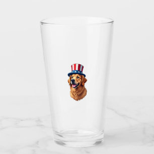 Fourth of July Golden Retriever Vintage Shirt Glass