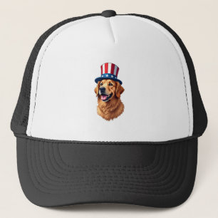 Fourth of July Golden Retriever Vintage Shirt Trucker Hat