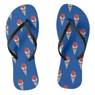 Fourth of July Ice Cream Cone Pattern Jandals