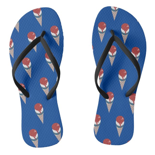 Fourth of July Ice Cream Cone Pattern Jandals (Footbed)