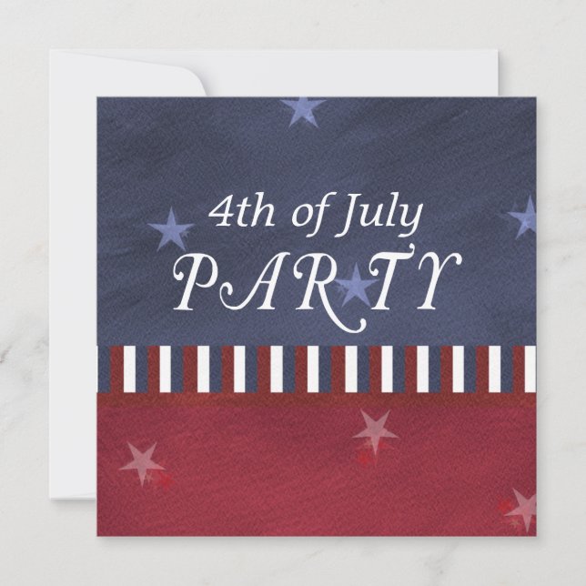 Fourth of July Independence Day Custom Invitation (Front)