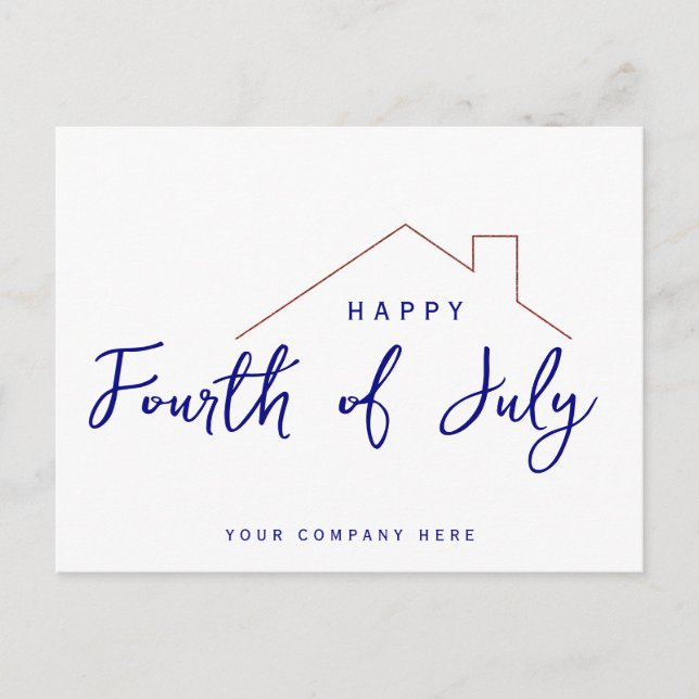 Fourth of July Independence Day Realty House Postcard (Front)