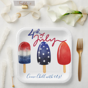 Fourth of July - July 4th Chill with Us Paper Plate