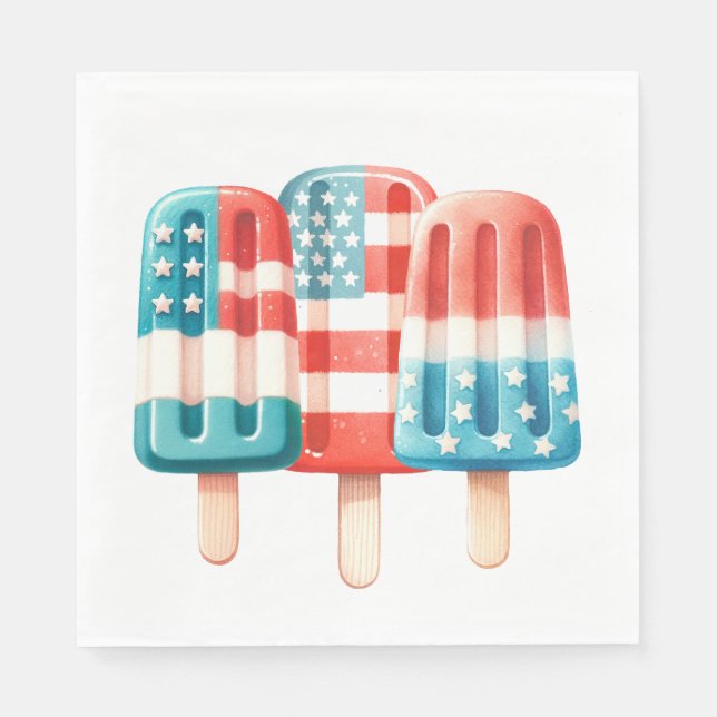 Fourth of July Napkins - Independence Day - 4th (Front)
