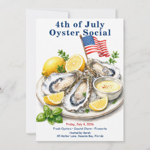 Fourth of July Oyster Social Invitation Coastal 
